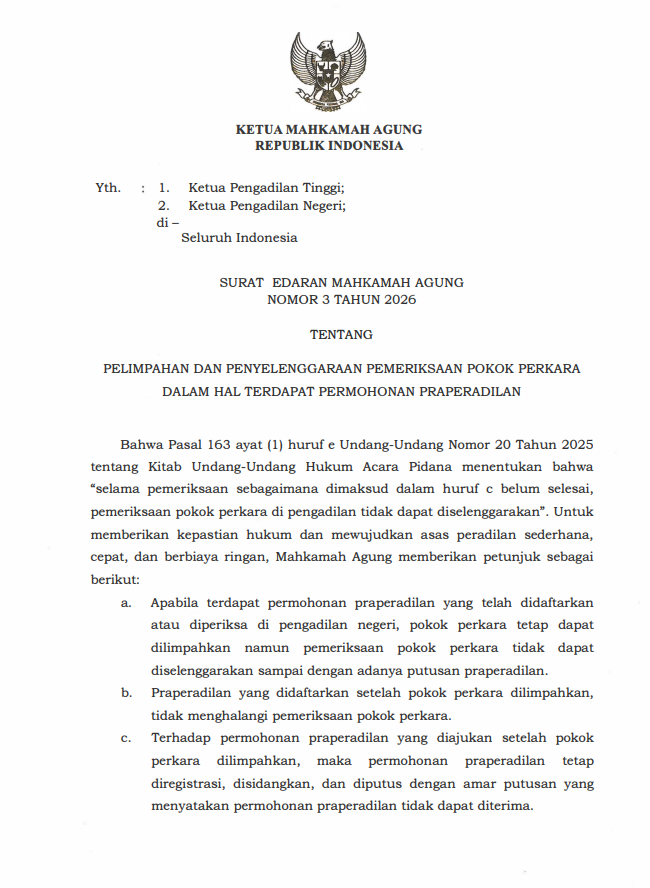 SURAT EDARAN MAHKAMAH AGUNG NOMOR 3 TAHUN 2026 (1)